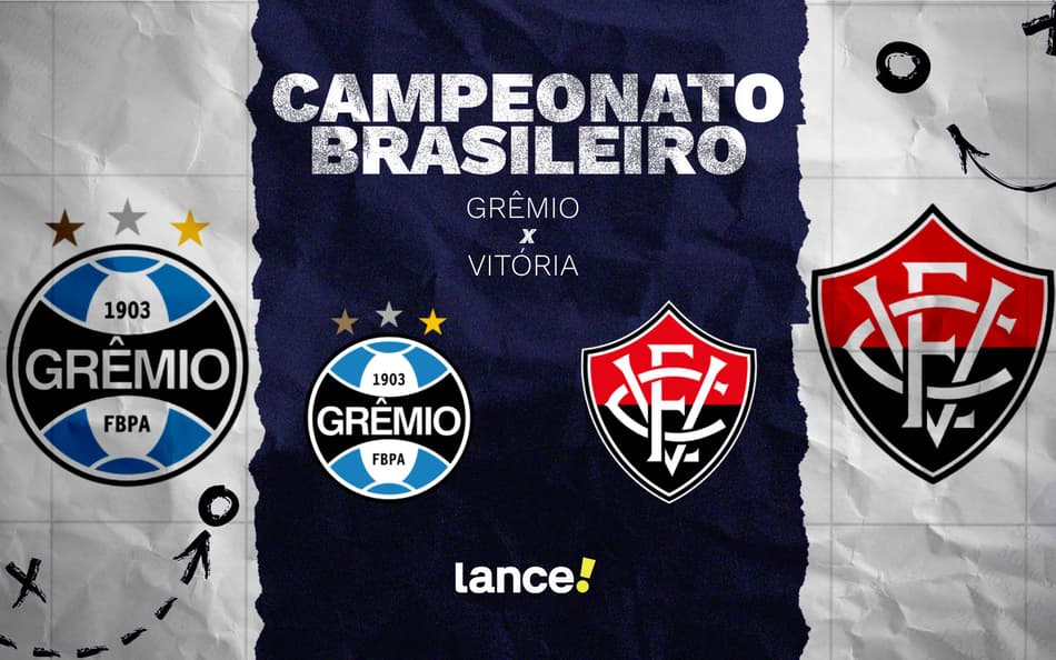 Grêmio e Vitória se enfrentam neste domingo (Foto: arte / Lance!)
