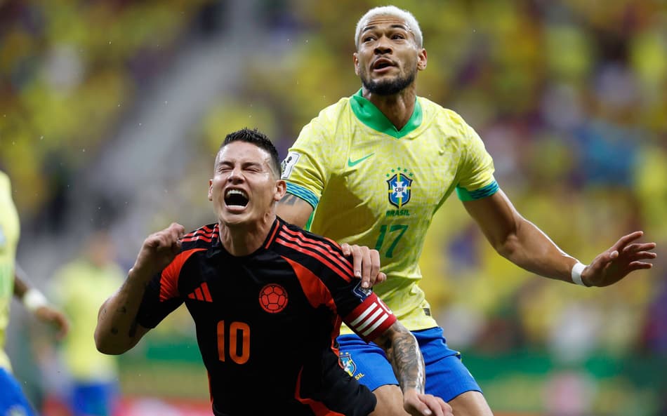 Joelinton disputa espaço com James Rodríguez em jogo da Seleção Brasileira
