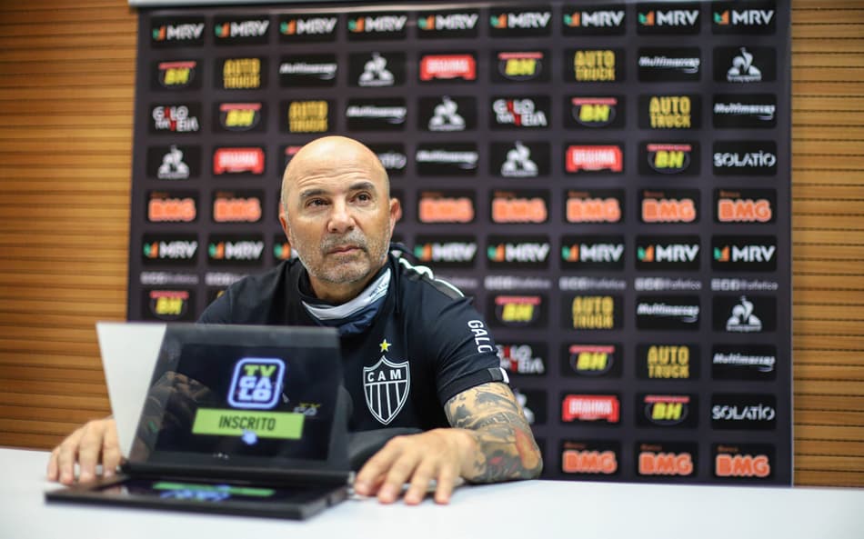Jorge Sampaoli em coletiva pelo Atlético Mineiro