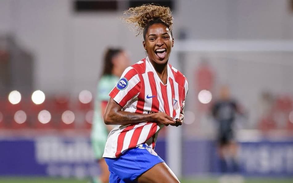 Luany comemora gol pelo Atlético de Madrid pela Liga F (Foto: Reprodução/Atlético de Madrid)