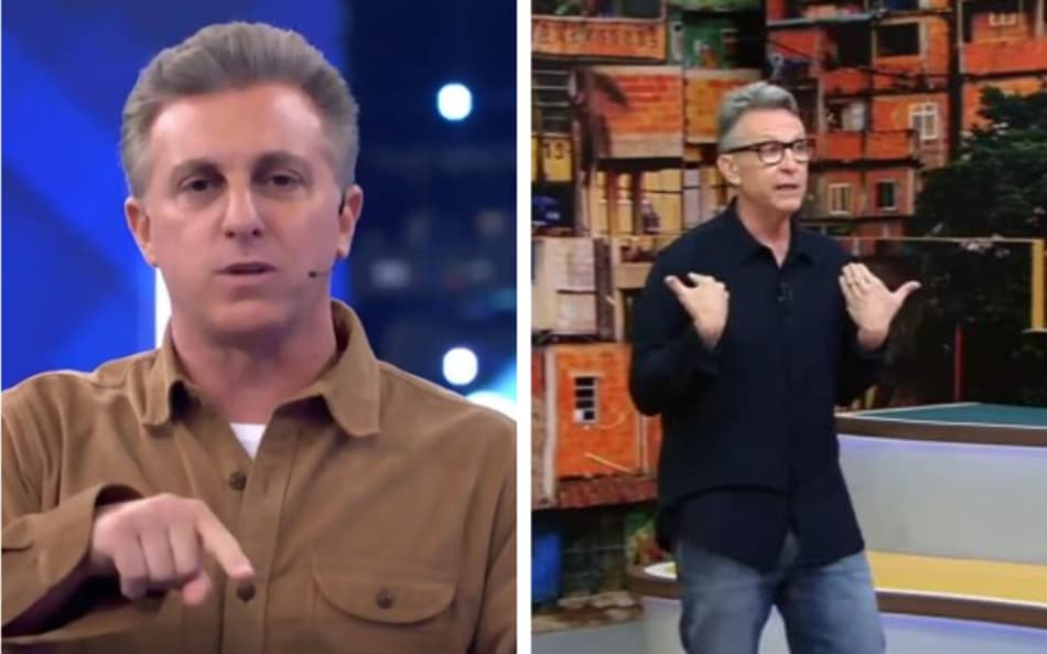 Luciano Hulk e Craque Neto trocam farpas em programa ao vivo (Foto: Reprodução) 