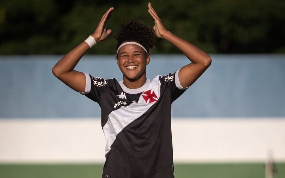 Mavi comemora gol pelo Vasco no Brasileirão Feminino (Foto:Dikran Sahagian/Vasco)