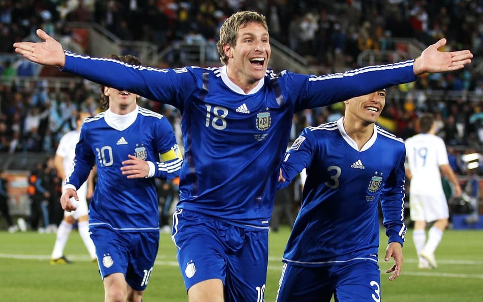 Martín Palermo, novo treinador do Fortaleza, jogando pela Argentina (Foto: reprodução/FIFA)