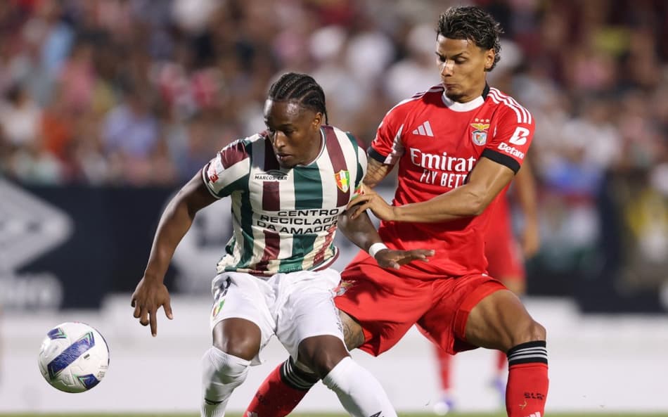 Richard Ríos, ex-jogador do Palmeiras, em partida do Benfica