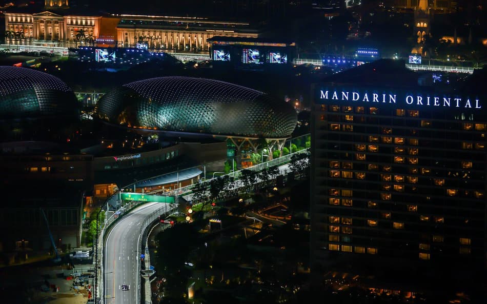Panorâmica do GP de Singapura de F1 (Foto: Joe Portlock / Getty Images / Red Bull Content Pool)