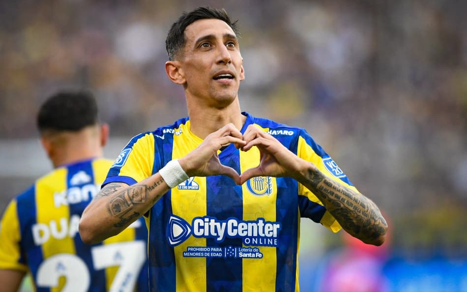 Angel Di Maria comemora gol diante do Boca Juniors (Foto: Divulgação / Rosario Central)