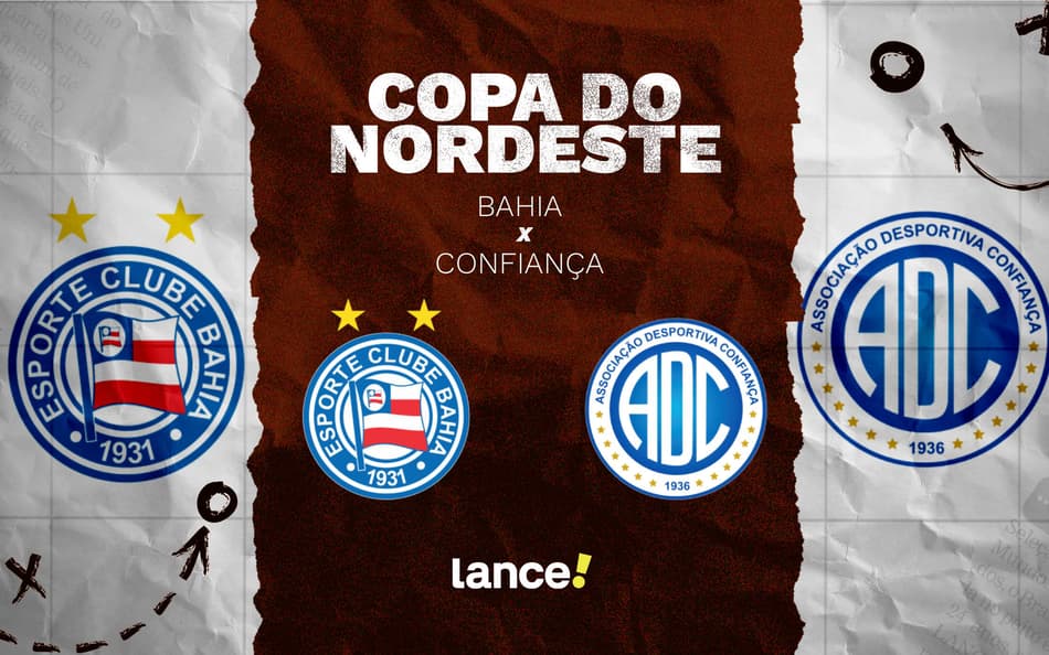 Bahia e Confiança fazem segundo jogo da final da Copa do Nordeste (Foto: arte / Lance!)