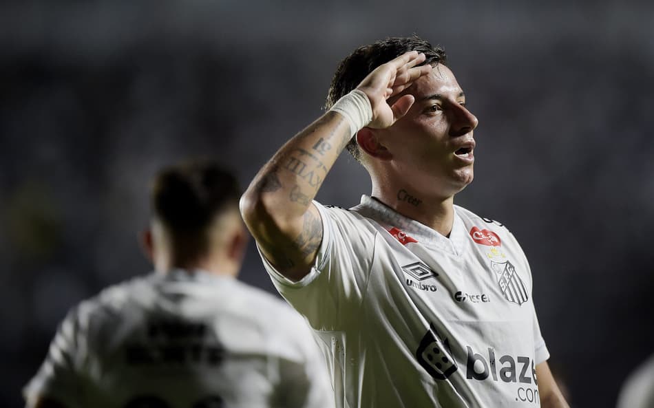 Barreal é o artilheiro do Santos com seis gols no Campeonato Brasileiro. (Foto: Alexandre Loureiro/AGIF)