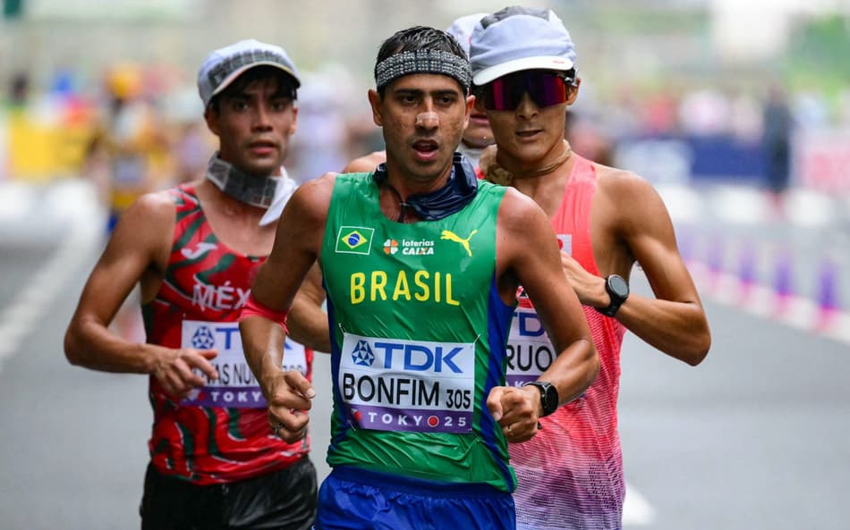 Caio Bonfim é prata na marcha atlética no Mundial de Atletismo do Japão (Foto: Yuichi Yamazaki / AFP