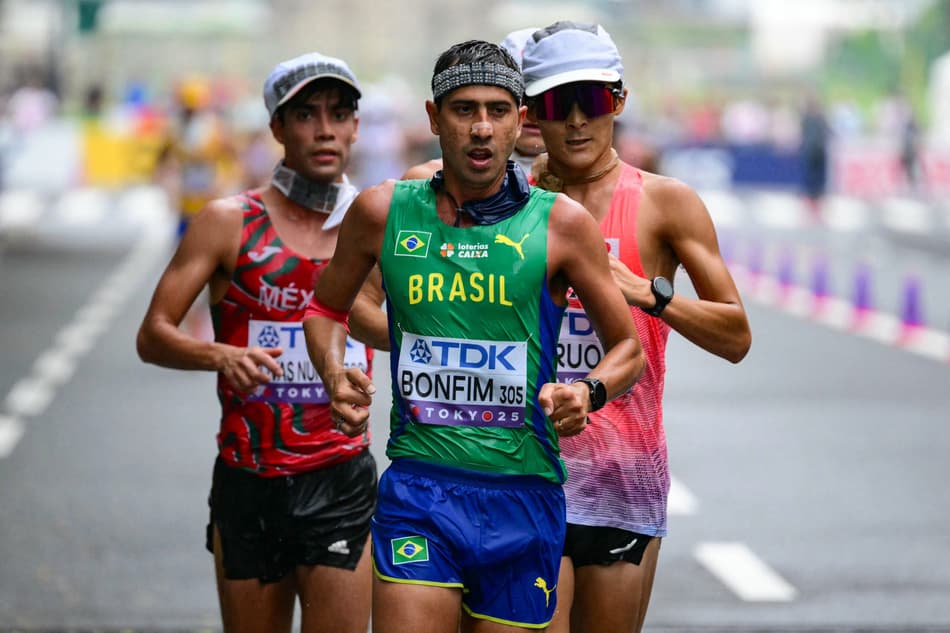 Caio Bonfim é prata na marcha atlética no Mundial de Atletismo do Japão (Foto: Yuichi Yamazaki / AFP