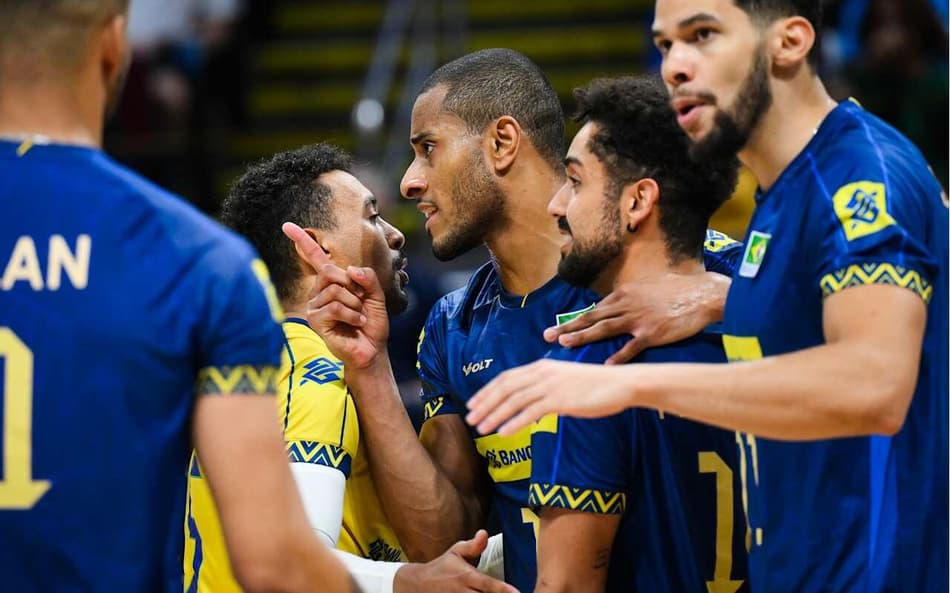 Seleção brasileira masculina no Mundial de Vôlei (Foto: Volleyball World)