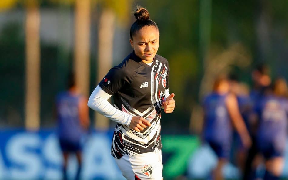 Day Silva, atacante do São Paulo, durante treino. (Foto: Miguel Schincariol / São Paulo FC)