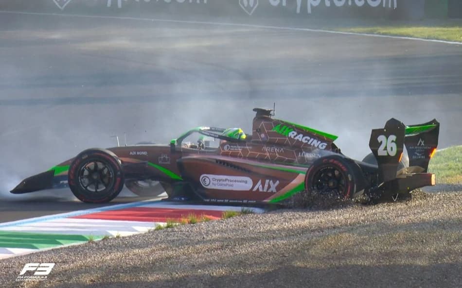 Fefo Barrichello abandona no GP de Monza de Fórmula 3 (Foto: Reprodução / F3)