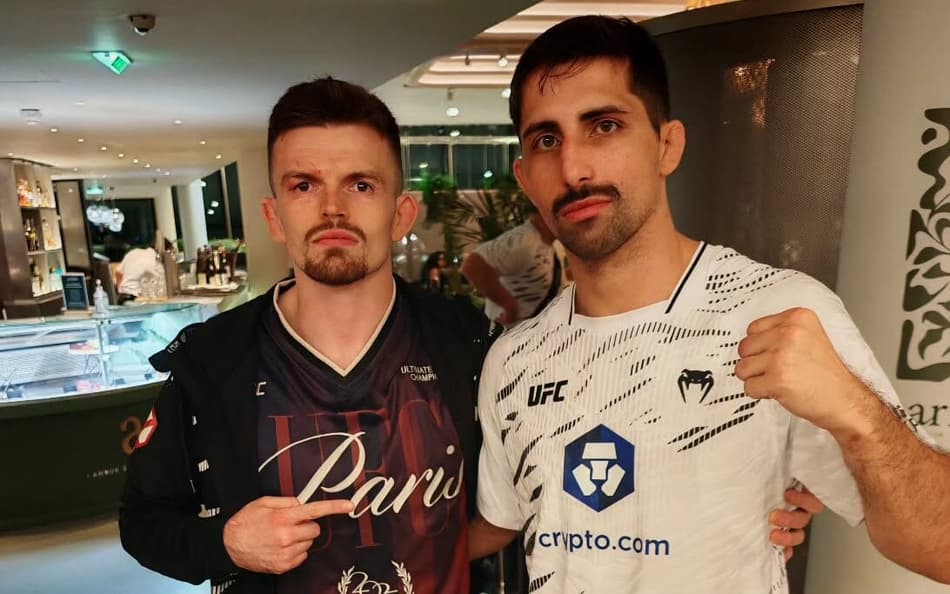Hardwick posou com brasileiro Kauê Fernandes após UFC Paris (Foto: Instagram Harry Hardwick)
