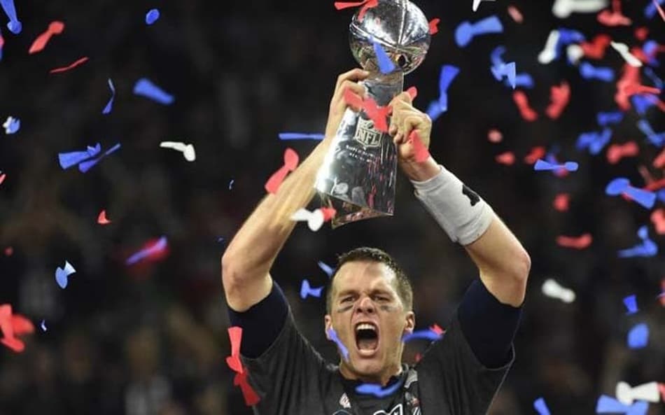 Em 2017 o New England Patriots bateu o Atlanta Falcons e ficou com o título