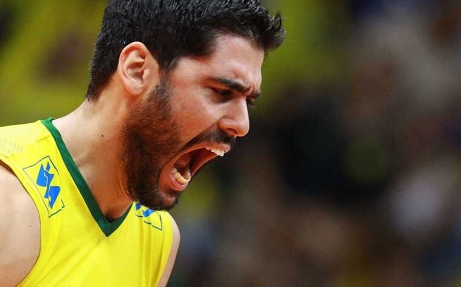 Evandro Guerra of Brazil shouts