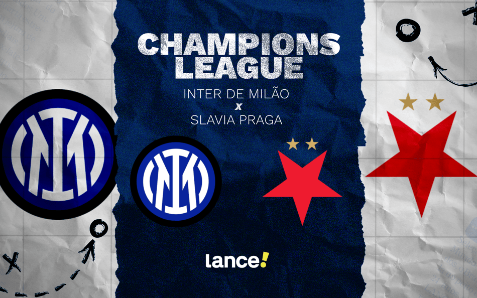 Inter de Milão x Slavia Praga: segunda rodada da fase de liga da Champions League (Foto: Arte/Lance!)