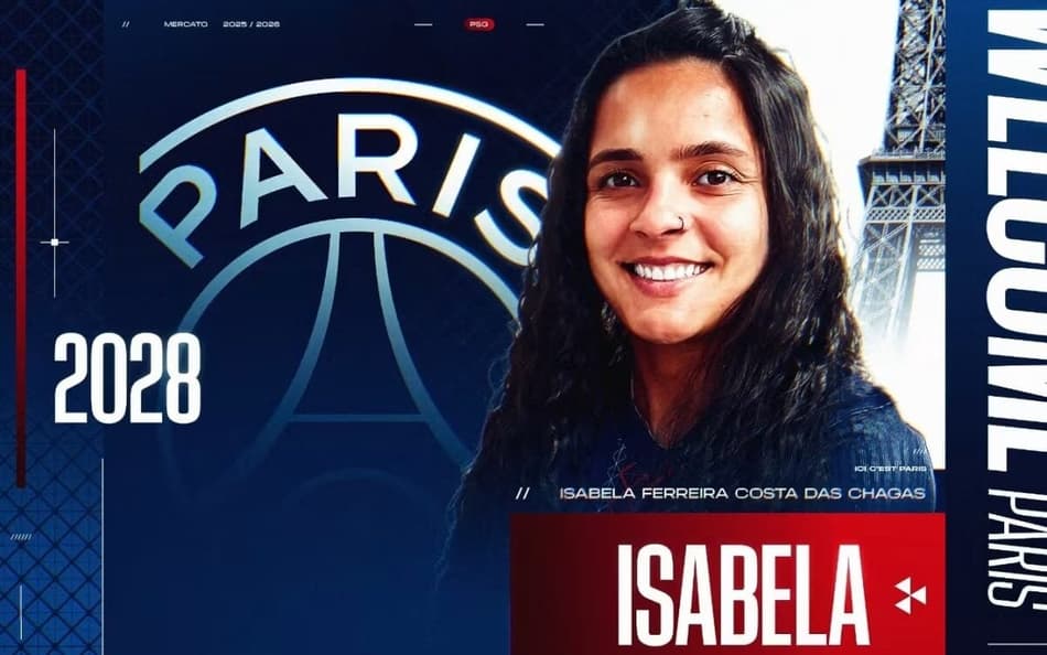 Isabela, ex-Cruzeiro, é anunciada no PSG (Foto: Reprodução/PSG)
