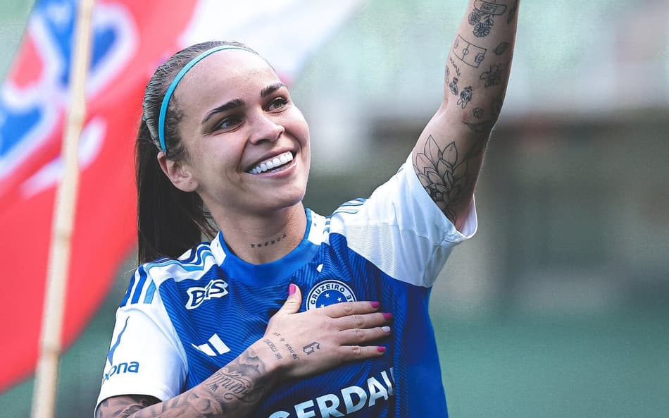 Letícia comemora gol pelo Cruzeiro no Brasileirão Feminino (Foto: Gustavo Martins/Cruzeiro)