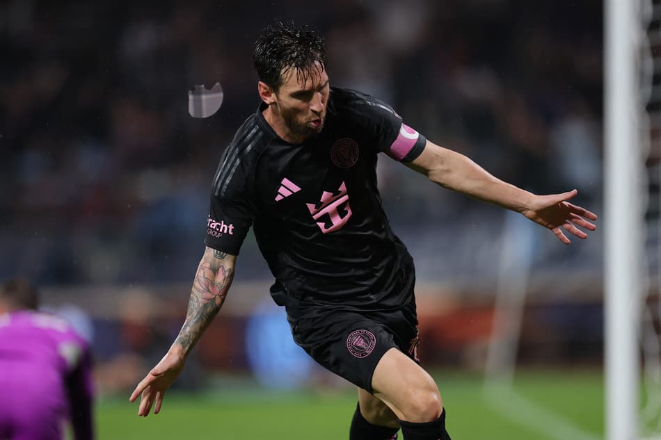 Lionel Messi comemora gol contra o New York City