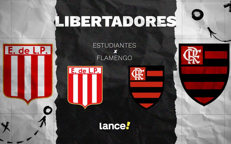 Estudiantes x Flamengo (Foto: Arte/Lance!)