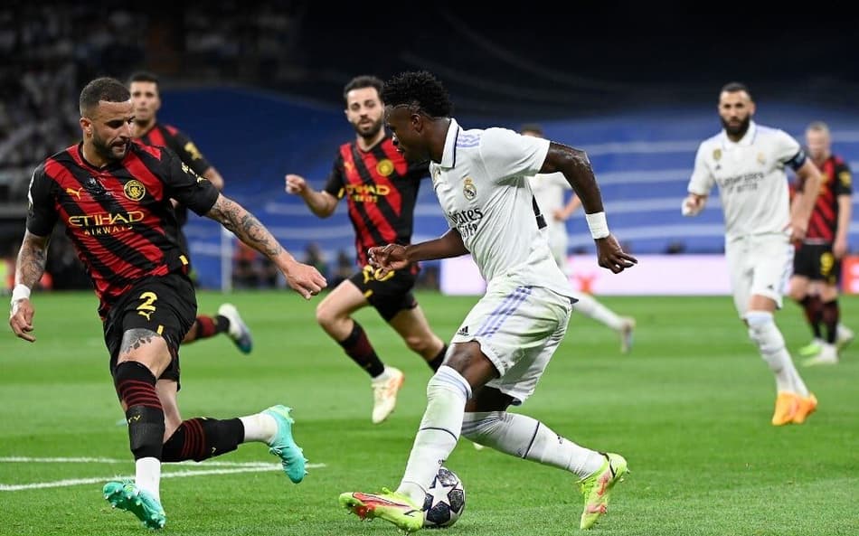 Real Madrid x Manchester City - Vini Jr e Kyle Walker