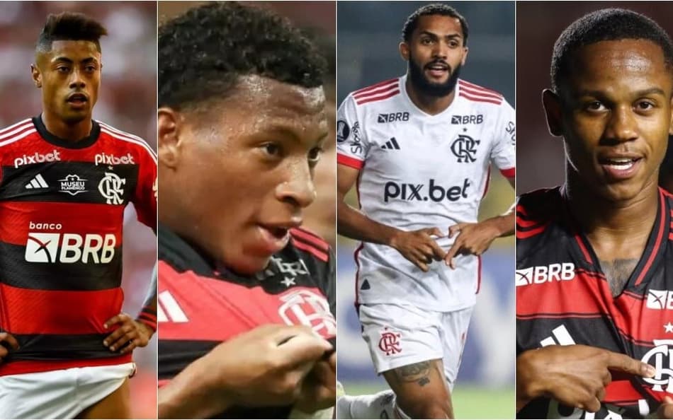 Bruno Henrique, Plata, Juninho e Wallace Yan (Foto: Divulgação/ Flamengo)