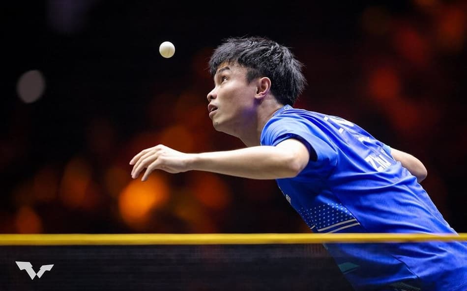 O chinês Zhou Qihao em uma das vitórias no China Smash (Foto: WTT/Divulgação)