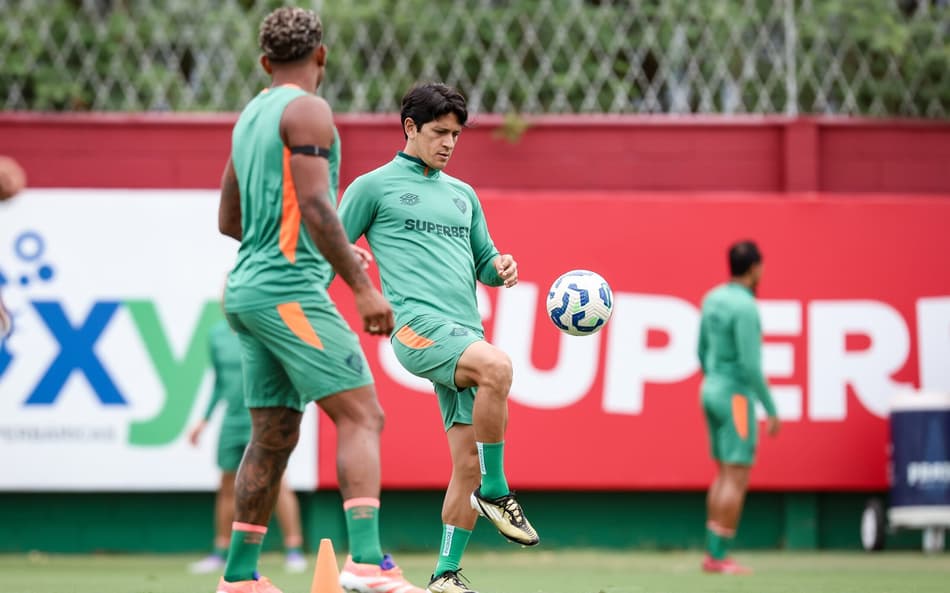 Cano e John Kennedy em treino do Fluminense (Foto: Marcelo Gonçalves / Fluminense FC)