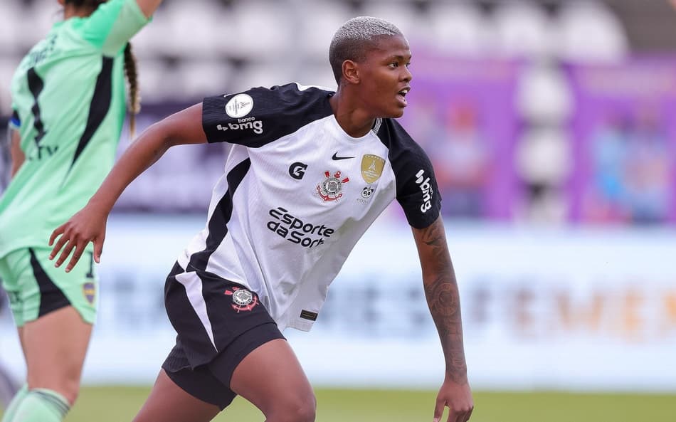 Jhonson comemora gol do Corinthians na Libertadores Feminina. (Foto: Staff Images Woman/CONMEBOL)