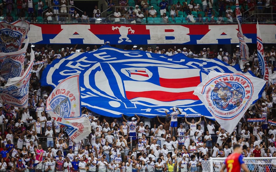 Torcida do Bahia comemora goleada contra o Grêmio (Foto: Letícia Martins / EC Bahia)