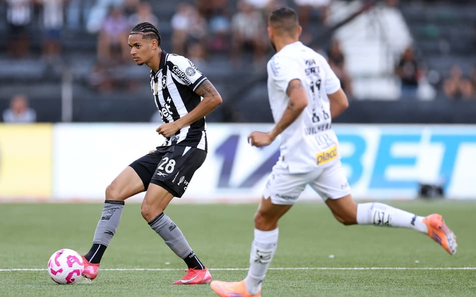 Newton em ação pelo Botafogo no empate com o Santos (Foto: Vítor Silva/Botafogo)
