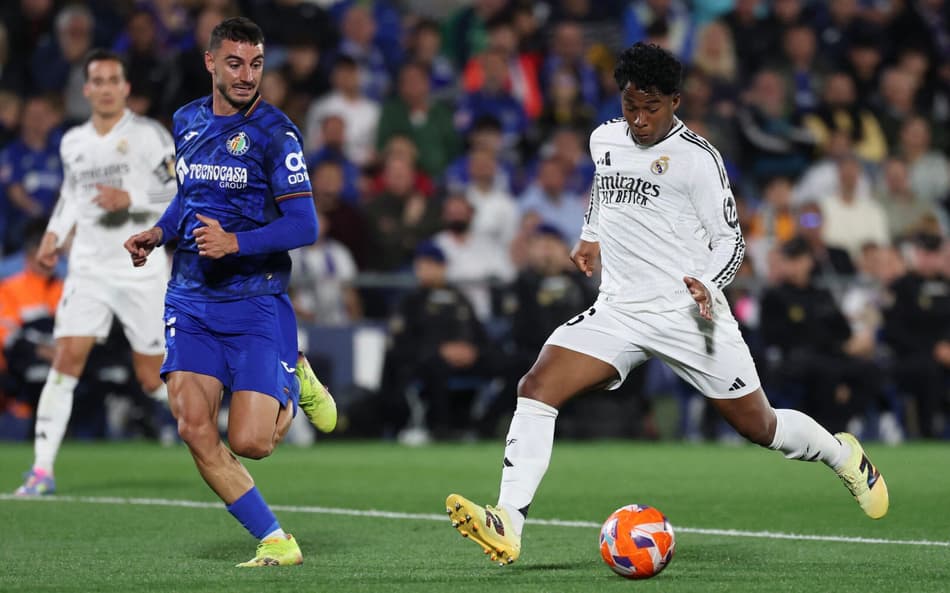 Endrick em ação em Getafe x Real Madrid