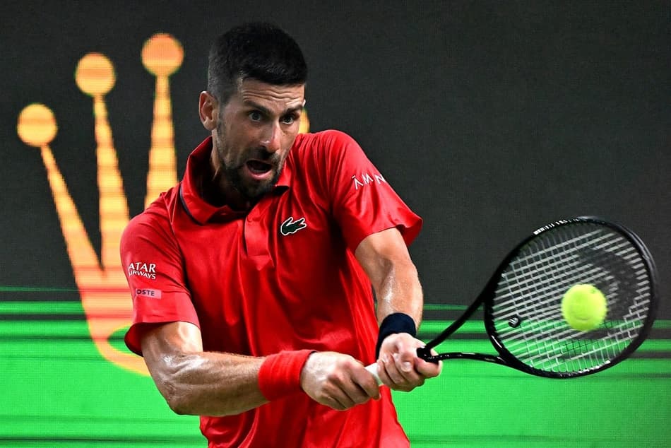 O sérvio Novak Djokovic na vitória sobre o croata Marin Cilic em Xangai (Foto: Jade GAO / AFP)