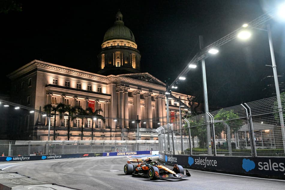Lando Norris, da McLaren, no GP de Singapura de F1 (Foto: Roslan Rahman / AFP)
