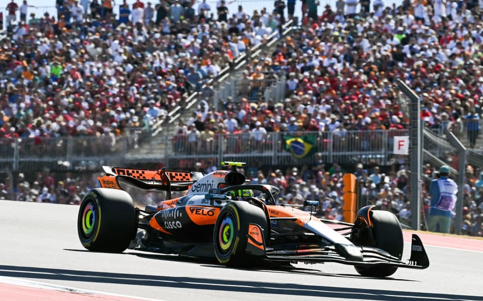Lando Norris durante a corrida do GP dos EUA de Fórmula 1 (Foto: Ronaldo Schemidt / AFP)