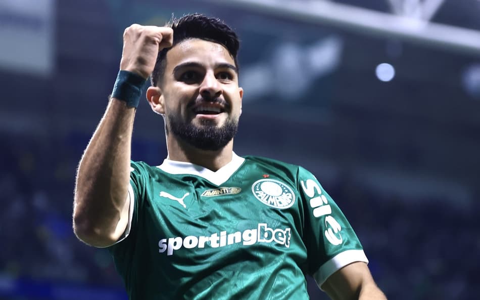 Flaco López comemora gol do Palmeiras contra o Vasco (Foto: Marcello Zambrana/AGIF)