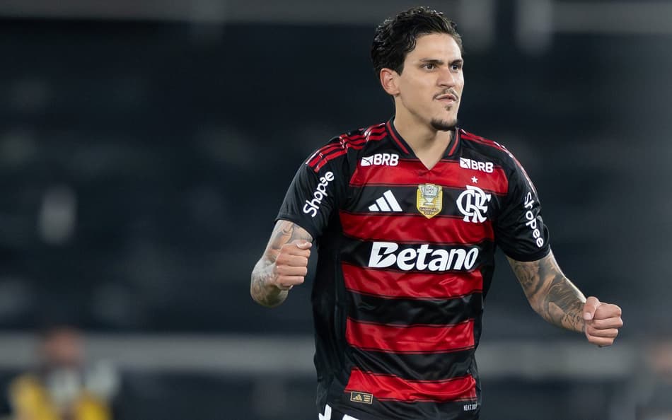 Pedro comemora gol do Flamengo contra o Botafogo (Foto: Jorge Rodrigues/AGIF)