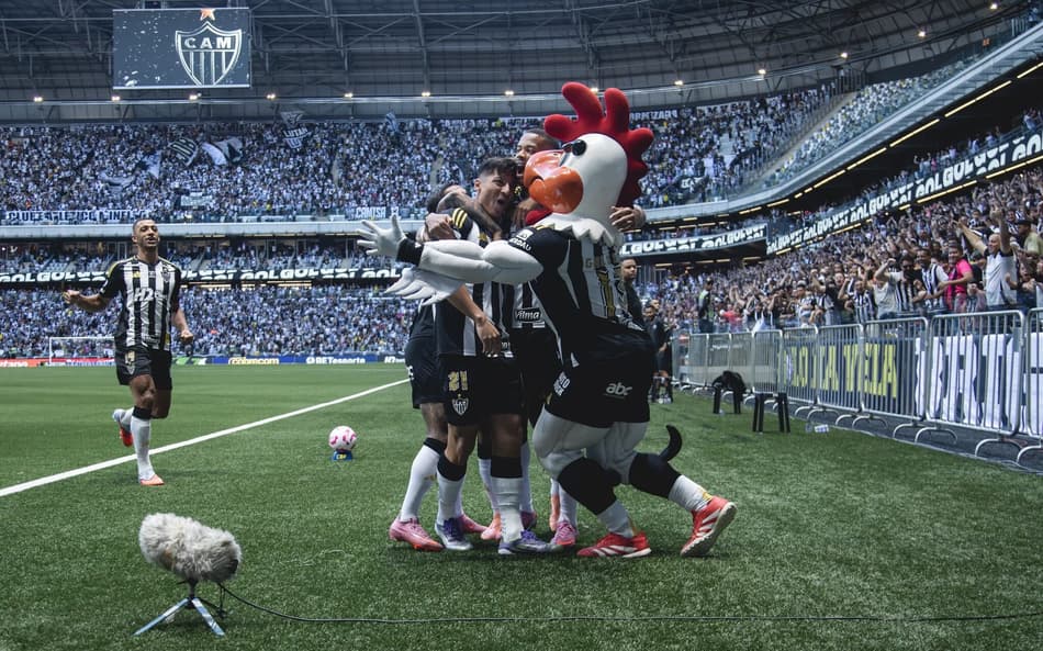 Alan Franco comemora gol marcado aos 24 segundos de jogo (Foto: Pedro Souza / Atlético)