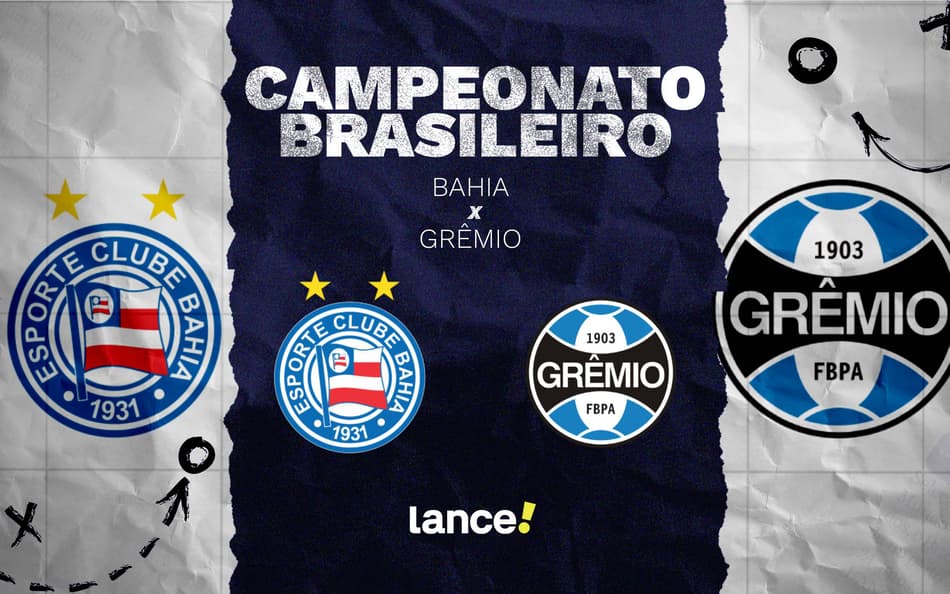 Bahia e Grêmio se enfrentam neste domingo (Foto: arte / Lance!)