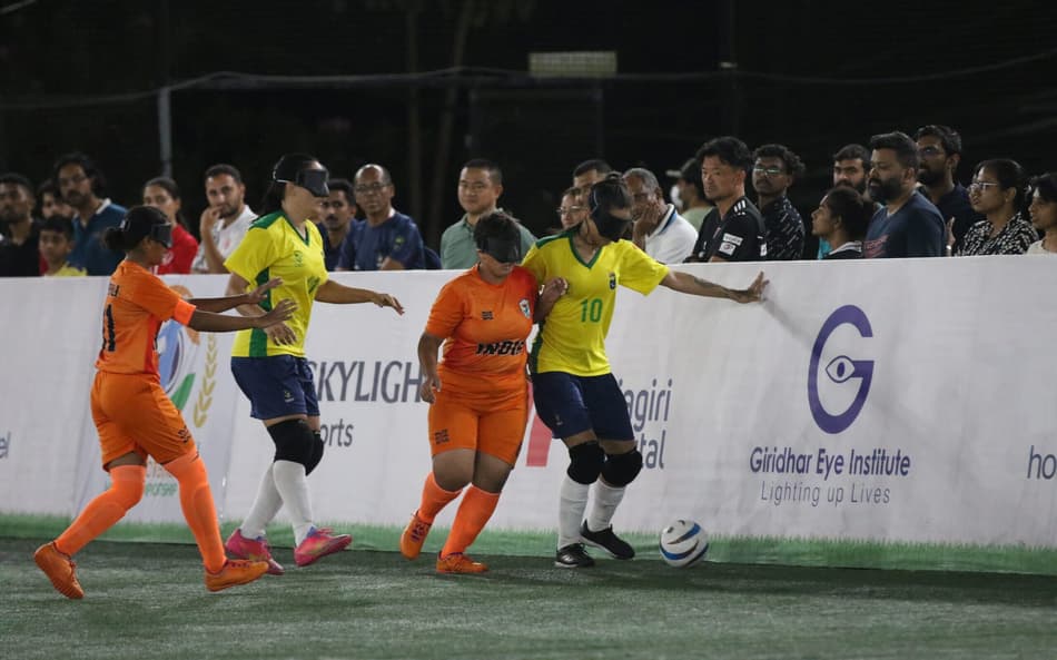 Brasil vence sobre a Índia na Copa do Mundo de Futebol de Cegos (Foto: Renan Cacioli/ CBDV)