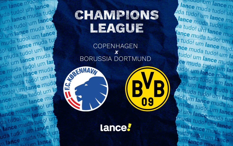 Copenhagen x Borussia Dortmund pela Champions League (Arte: Lance!)