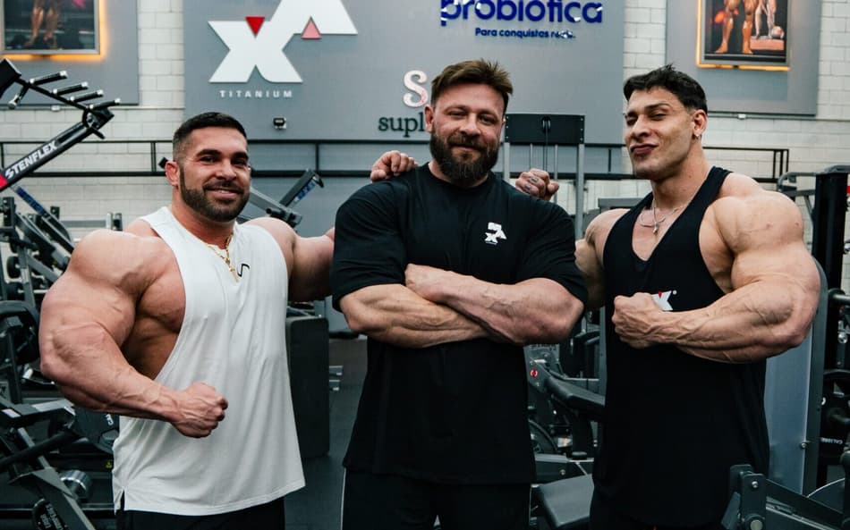 Derek Lunsford, Fabrício Pacholok e Ramon Dino (foto: Divulgação - Max Titanium)