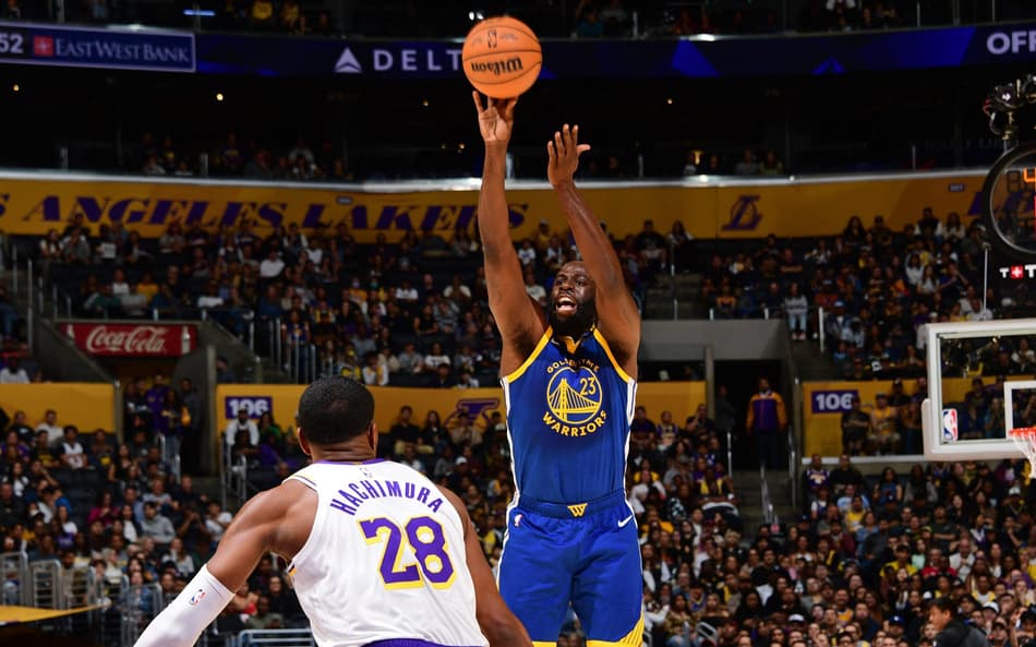 Draymond Green na pré-temporada 25-26 contra os Lakers (Foto: dam Pantozzi / NBAE / Getty Images / Getty Images via AFP)