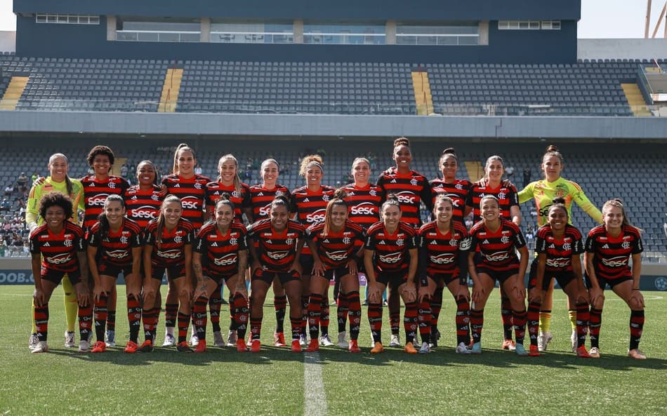 Time do Flamengo na semifinal do Brasileirão Feminino (Foto: Rebeca Reis/CBF)