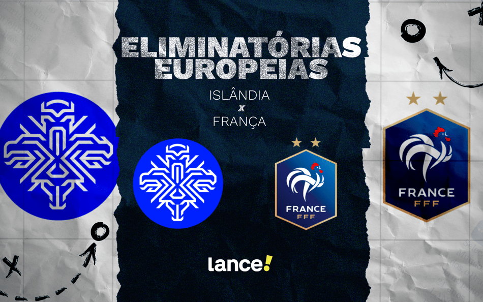 Islândia x França pelas Eliminatórias Europeias (Arte: Lance!)