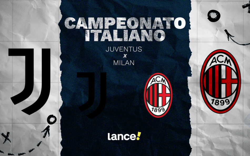 Juventus e Milan se enfrentam pela 6ª rodada do Campeonato Italiano, no domingo (5) (Foto: Arte/Lance)