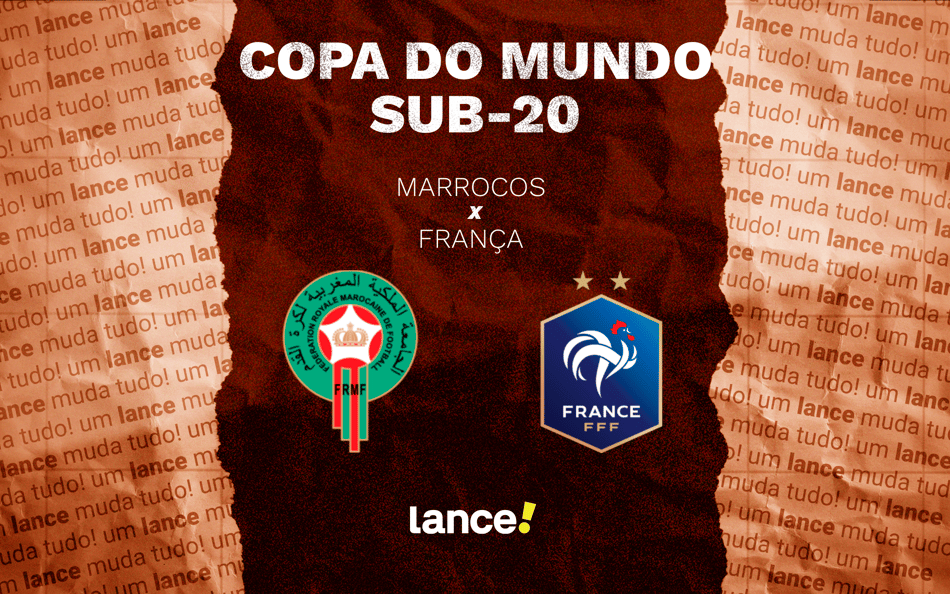 Marrocos x França pela Copa do Mundo sub-20 (Arte: Lance!)