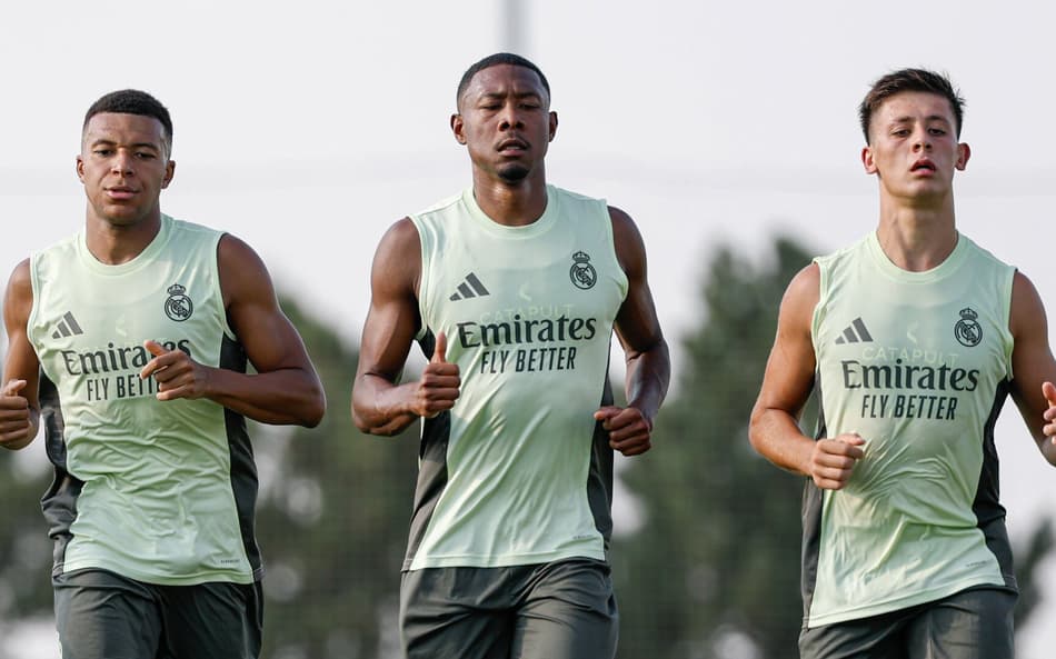 Mbappé, Alaba e Arda Güler treinam pelo Real Madrid