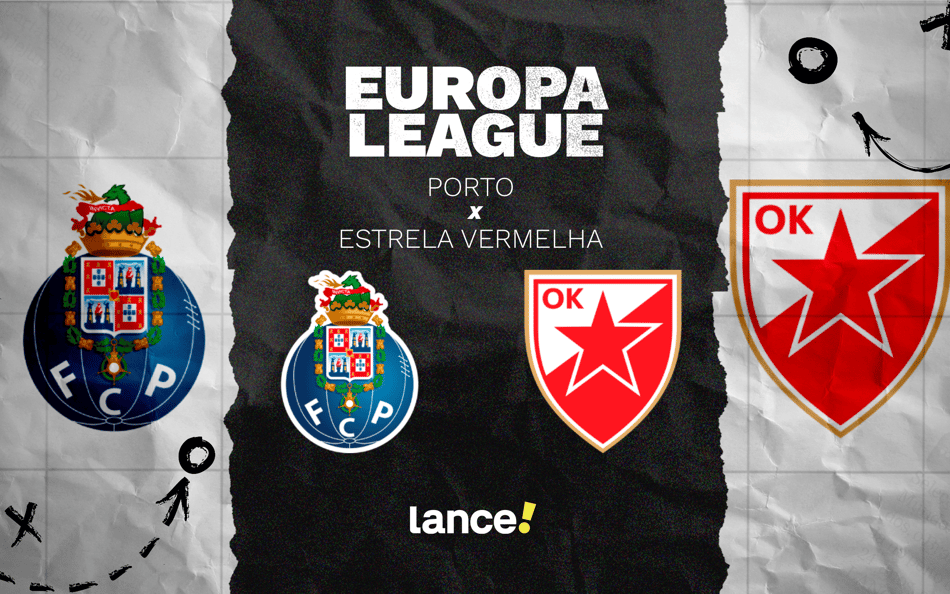 Porto x Estrela Vermelha duelam em jogo válido pela Europa League (Arte: Lance!)
